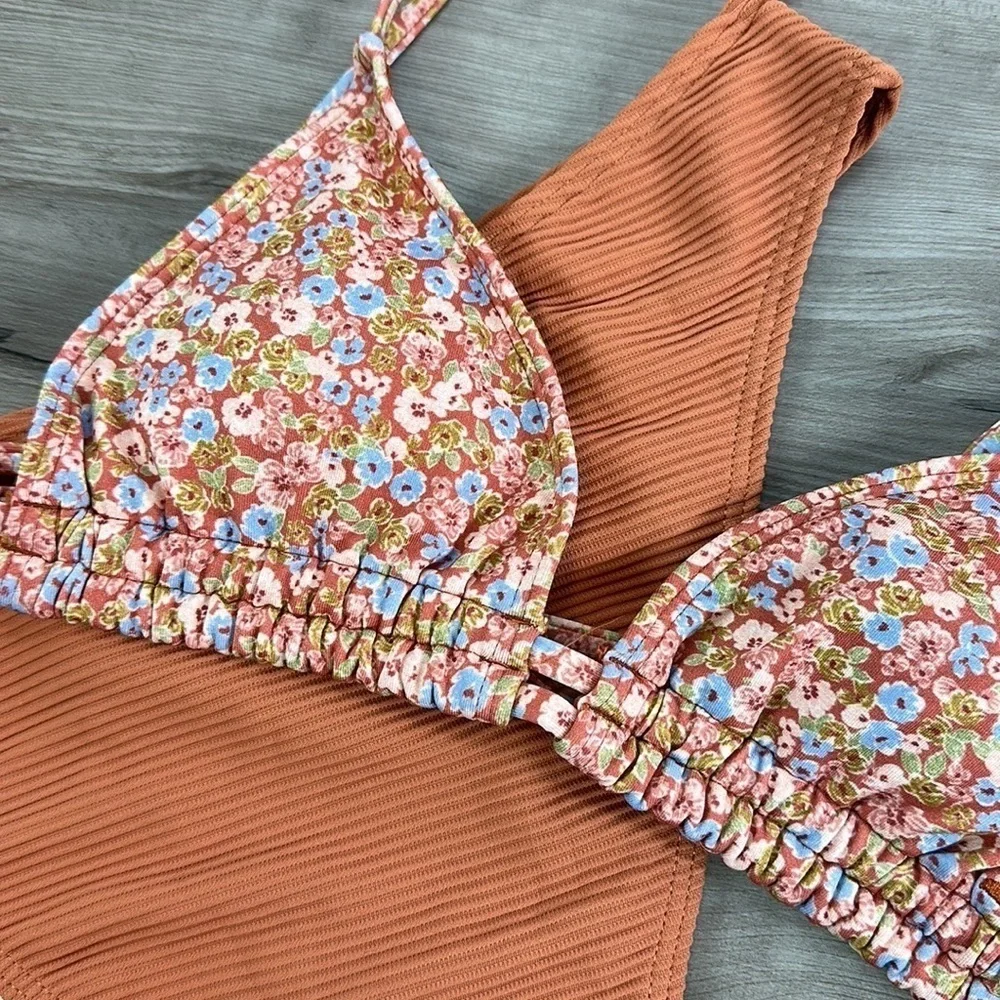 ☀️BILLABONG☀️ Chase The Sun Double Ruched Triangle TANLINES BONDI PANT BIKINI